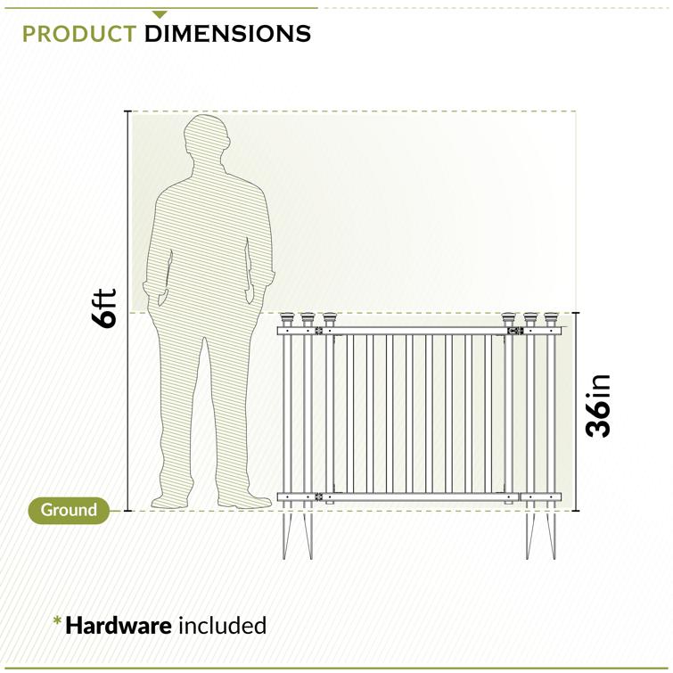 Baskenridge Vinyl Gate Kit with Fence Wings (30in H x 62in W)